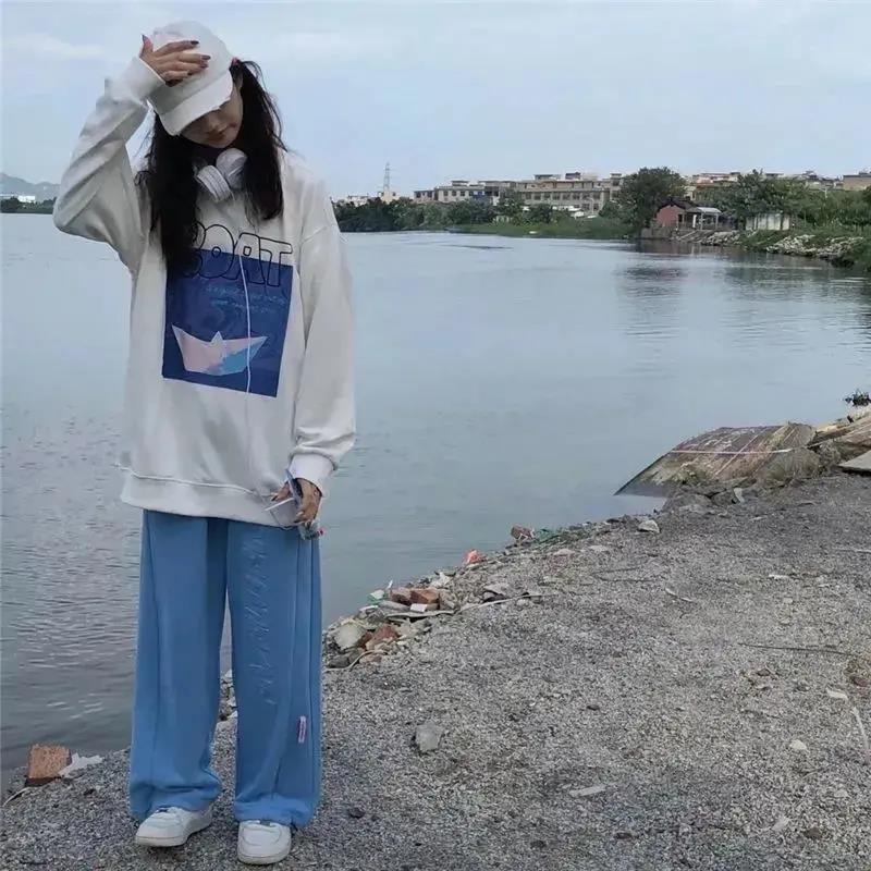 NRVP Áo Thun Nữ Dài Tay Cổ Tròn Thời Trang Hàn