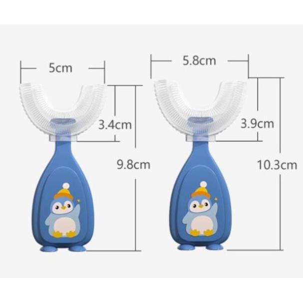 Bàn chải đánh răng cho bé 1 tuổi 2 tuổi 2 tuổi 3 tuổi chữ U silicon mềm mại tập đánh an toàn