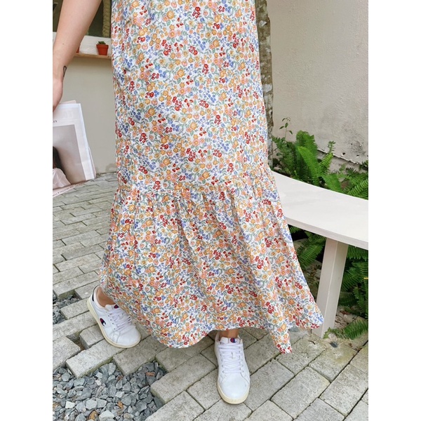 Đầm 2 dây maxi đuôi cá hoa nhí