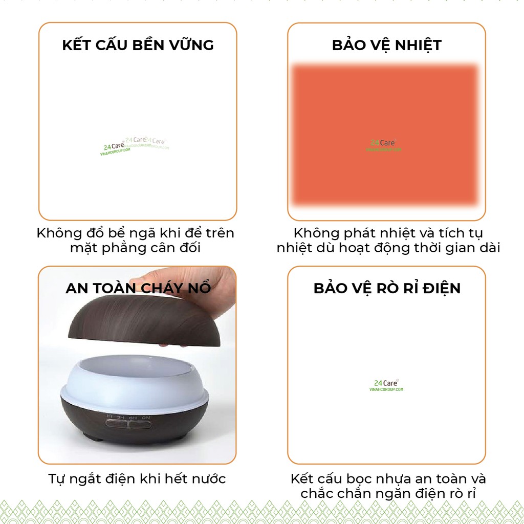 [BẢO HÀNH 3 THÁNG]  Máy xông tinh dầu Homer gỗ 550ml - hàng chính hãng, phun sương tạo ẩm, khuếch tán tinh dầu