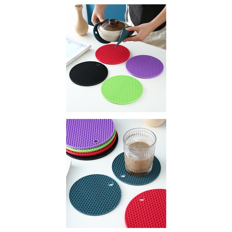 Giá Đỡ Nồi Bằng Silicon Cách Nhiệt Chống Trượt Đa Năng Hình Tổ Ong