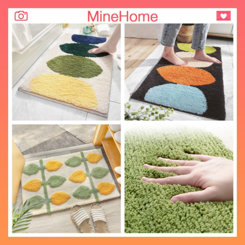 Thảm lau chân thấm nước chống trơn trượt hàng cao cấp minehome cho cửa nhà, nhà tắm nhiều kích thước, màu sắc