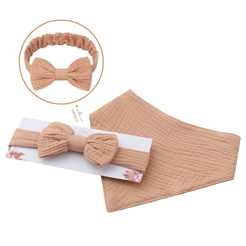 Khăn Bandana Vải Cotton Mềm Màu Trơn Thắt Nơ Hình Tam Giác Cho Bé