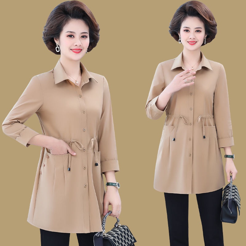 Áo Khoác Mỏng Phong Cách Phương Tây Thời Trang Xuân Thu Mới Cho Phụ Nữ Trung Niên