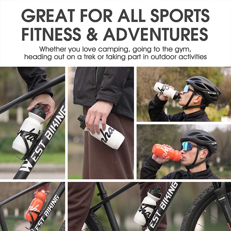 Bình đựng nước WEST BIKING 610-710ml bằng silicon siêu nhẹ phong cách thể thao