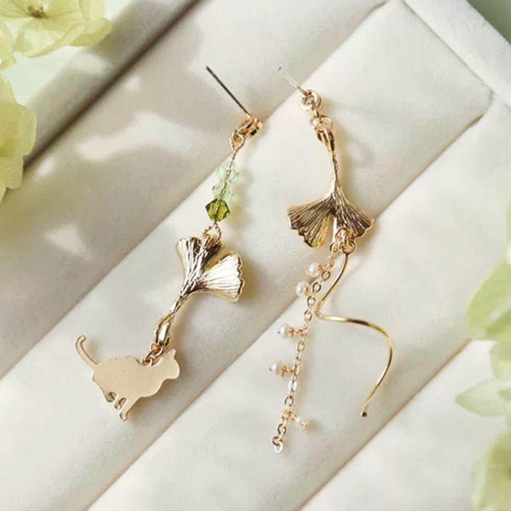 Bông Tai Mạ Bạc 925 Hình Hoa Lá Phong Cách Hàn Quốc|Bông Tai Kim Dài Thiết Kế Xinh Xắn Thời Trang