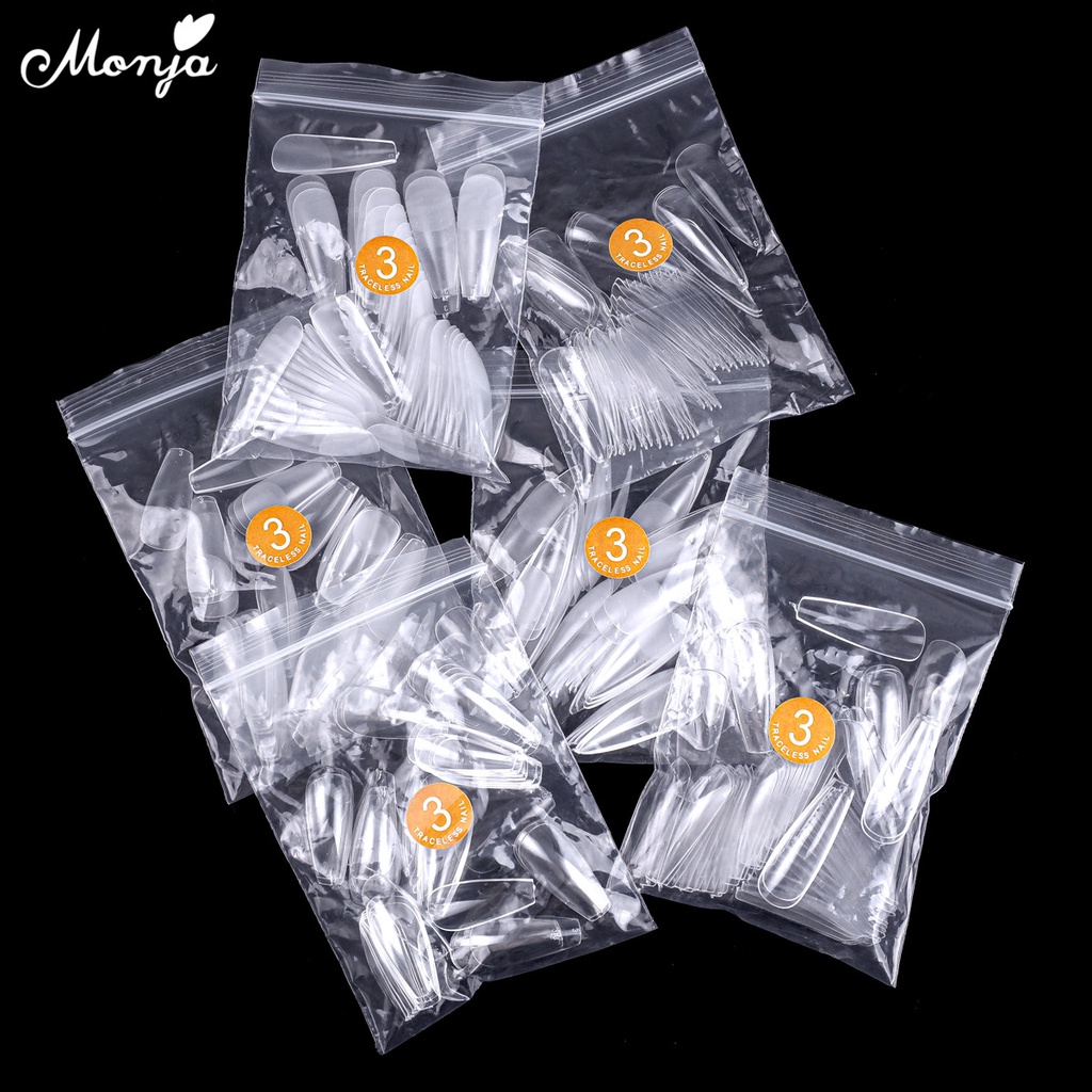 Set 50 móng tay giả MONJA acrylic lì gel UV phong cách thời trang dành cho làm móng tay nghệ thuật