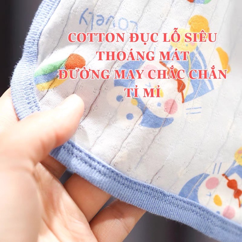 Bộ cộc tay cotton đục lỗ siêu mát hàng quảng châu cao cấp cho bé hè 2021 ms701107