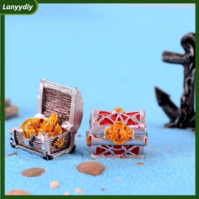 Đồ trang trí Kho Báu Hoạt Hình Mini Bằng Nhựa Resin Không An Toàn Trang Trí Bể Cá