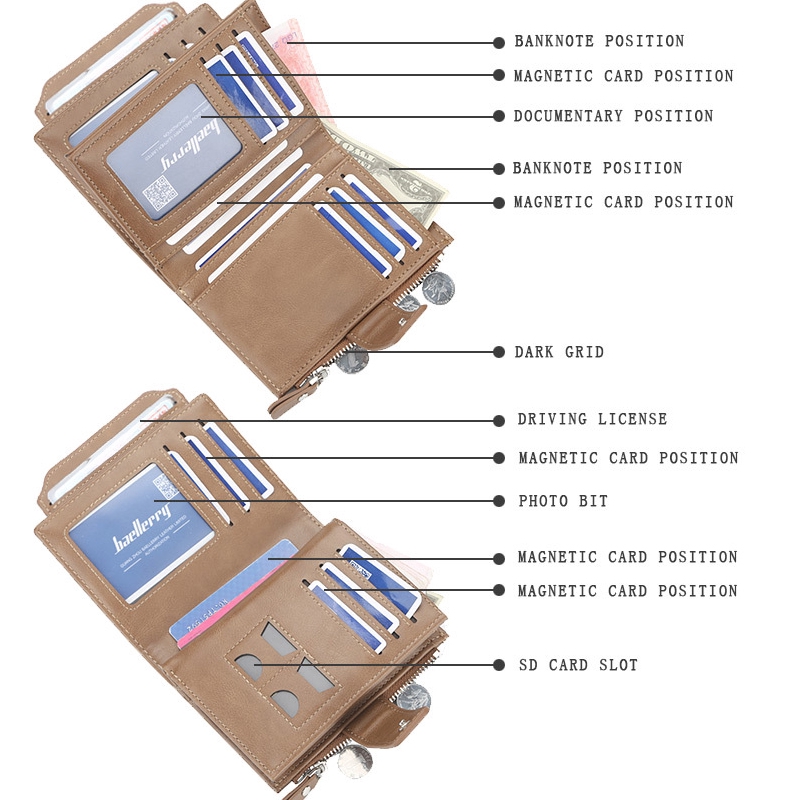 Ví Ngắn Baellerry Chất Lượng Cao Đa Năng Cho Nam