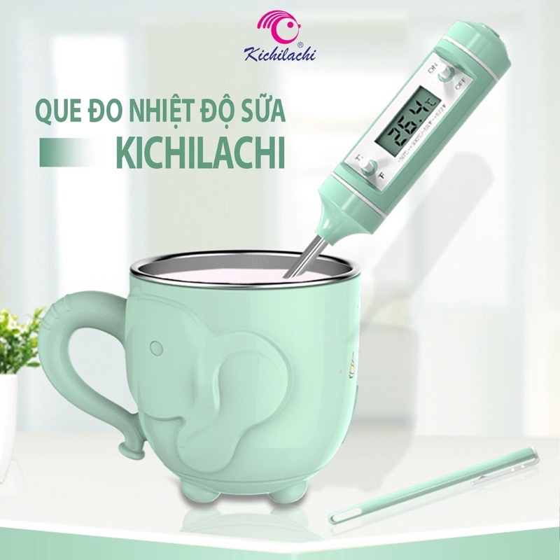 Que đo kichi, nhiệt kế đo nhiệt độ sữa, cháo, nước, chất lỏng an toàn cho bé và gia đình