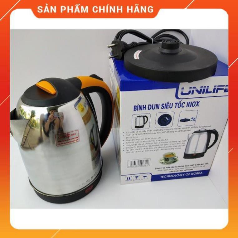 ♥️ [FreeShip] Ấm siêu tốc Inox UNILIFE cao cấp, Hàng chính hãng - BH 12 tháng - Bmart