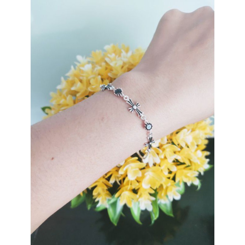 Lắc tay bạc thánh giá chuẩn bạc thật DaLiA Jewelry vòng tay thánh giá lắc tay chữ thập độc đáo