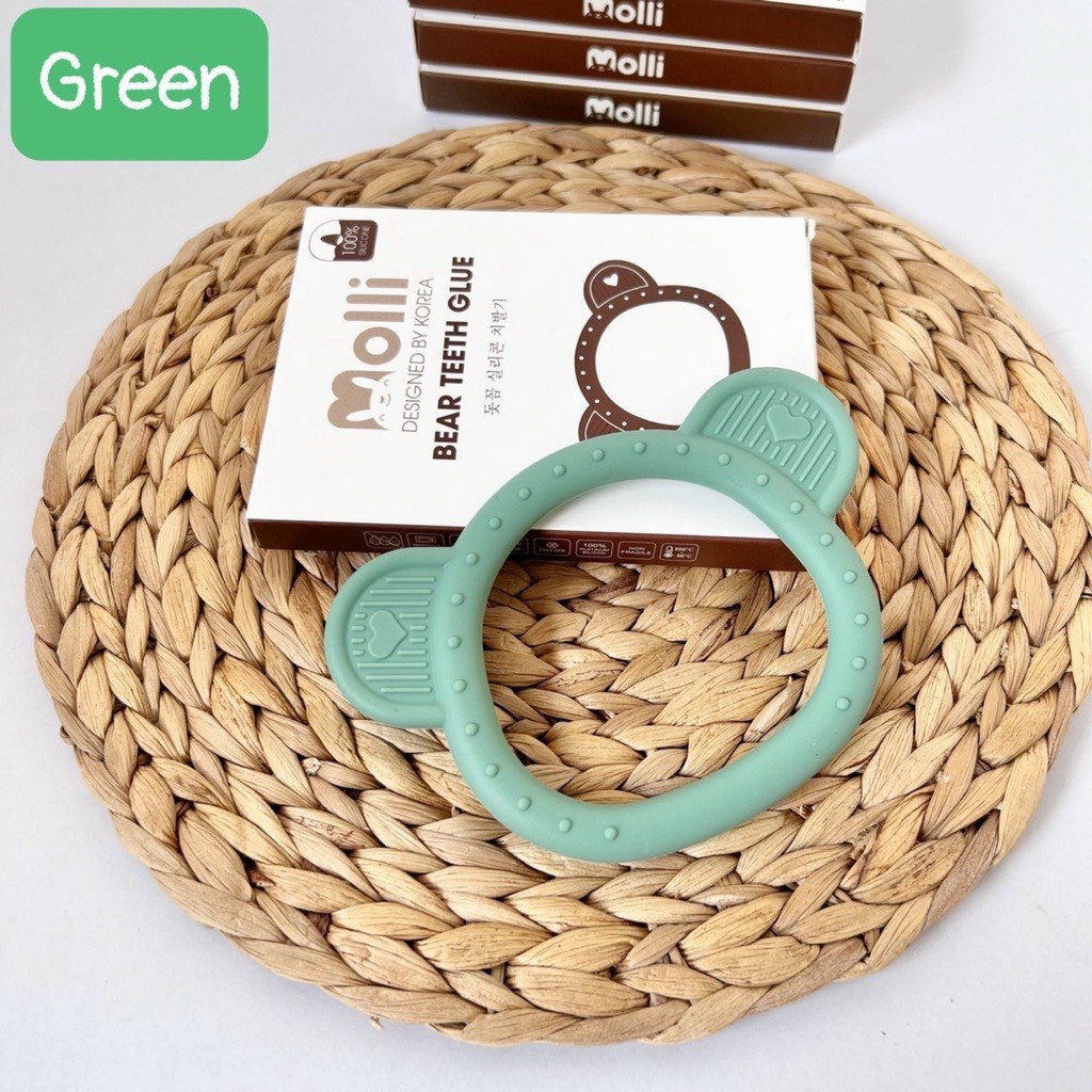 Gặm nướu hình gấu MOLLI - Gặm nướu silicon cho bé phong cách Hàn Quốc