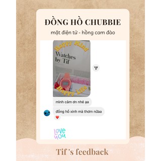 Đồng hồ thể thao nam nữ CHUBBIE hồng cam đào đồng hồ điện tử unisex Watchesbytif size 35mm kèm báo thức đi học đi chơi