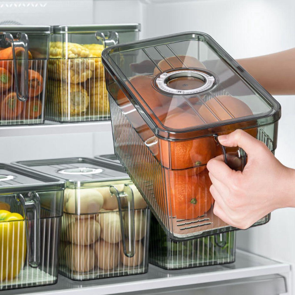 YIYU 1 Ngăn Kéo Tủ Lạnh Trong Suốt Thân Thiện Với Môi Trường Chống Trượt Có Tay Cầm