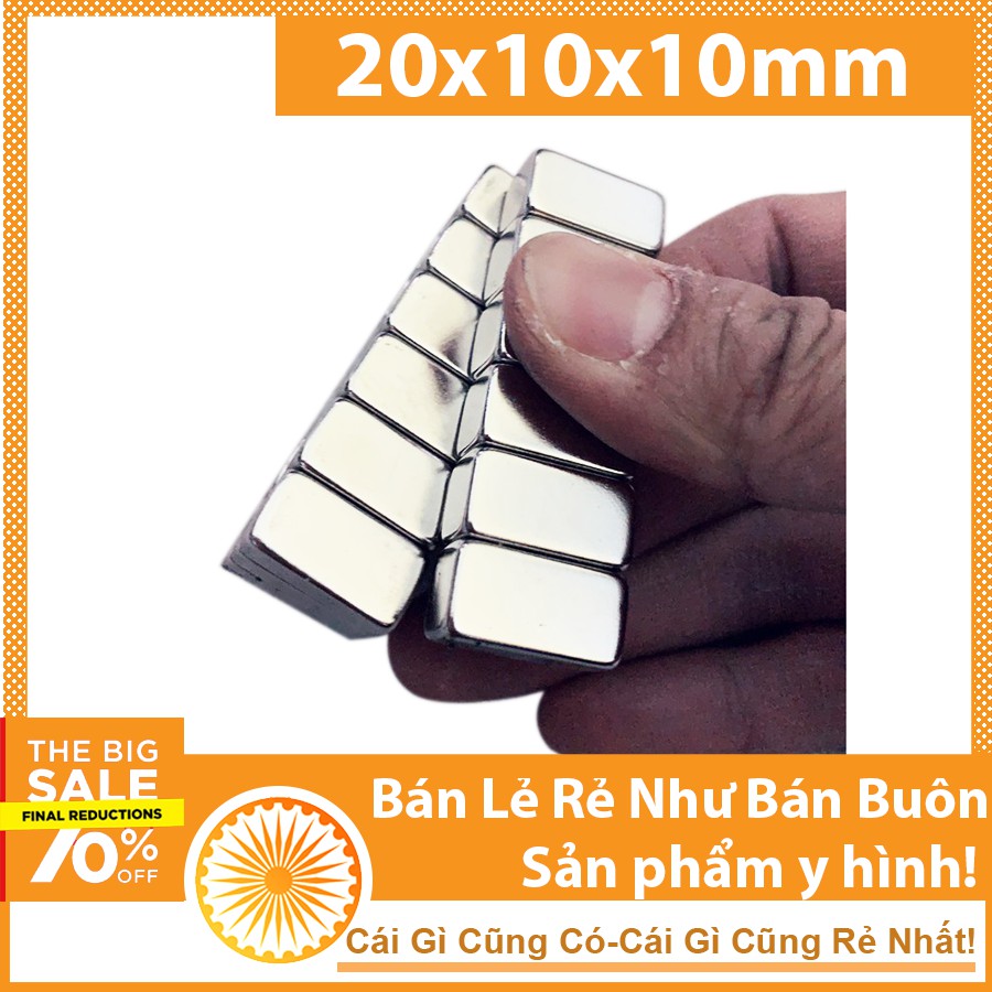 Nam châm chữ nhật 20x10x10mm ( SIÊU HÚT)