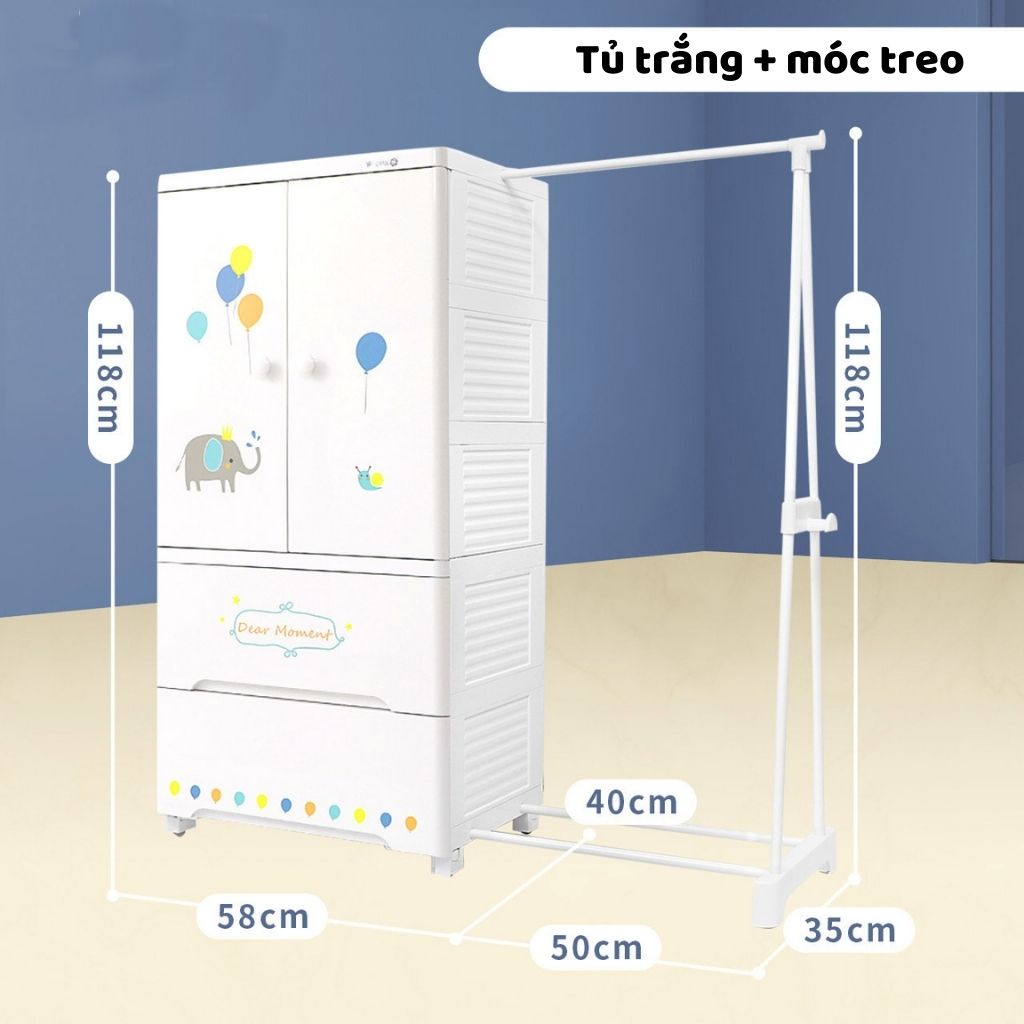 Tủ Đựng Quần Áo Cho Bé Zozon,tủ Nhựa Đựng Đồ Chơi, Mỹ Phẩm Mini Cho Trẻ Em ,em Bé Sơ Sinh 3,4,5,6 Ngăn 2 Cánh Có Bánh Xe