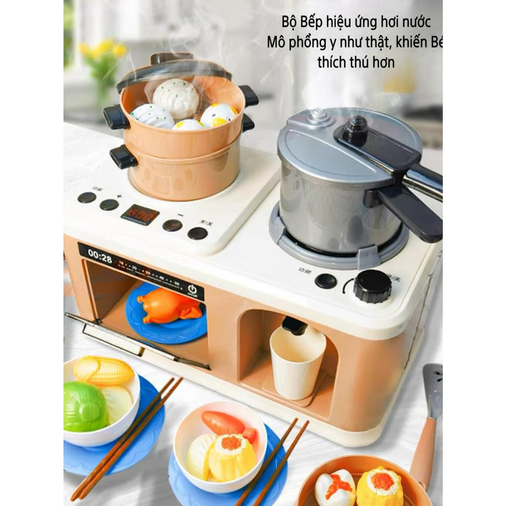 Bộ Bếp nấu ăn cho bé đa chức năng 30 chi tiết hiệu ứng hơi nước đồ chơi nhà bếp thế giới đồ chơi 1104