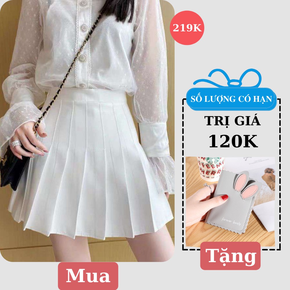 Chân Váy Xếp Ly Lưng Cao Màu Trắng Loại 1 Thời Trang Cao Cấp Freeship,Chân Váy Trắng Ngắn Thể Thao QC Mới Siêu Xinh