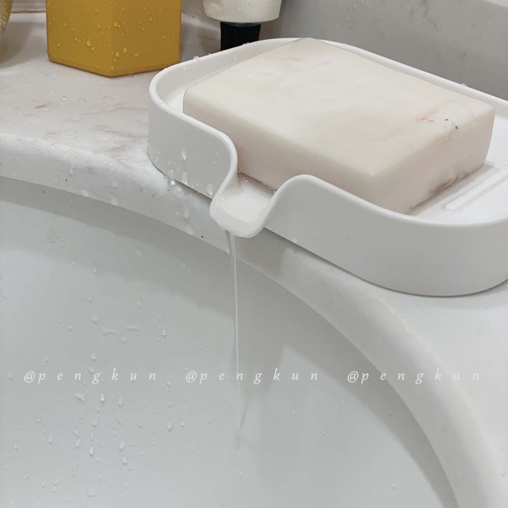 Giá đựng đồ Đựng Xà Phòng Gắn Tường Không Mối Hàn Màu Trắng Đơn Giản Cho Nhà Tắm