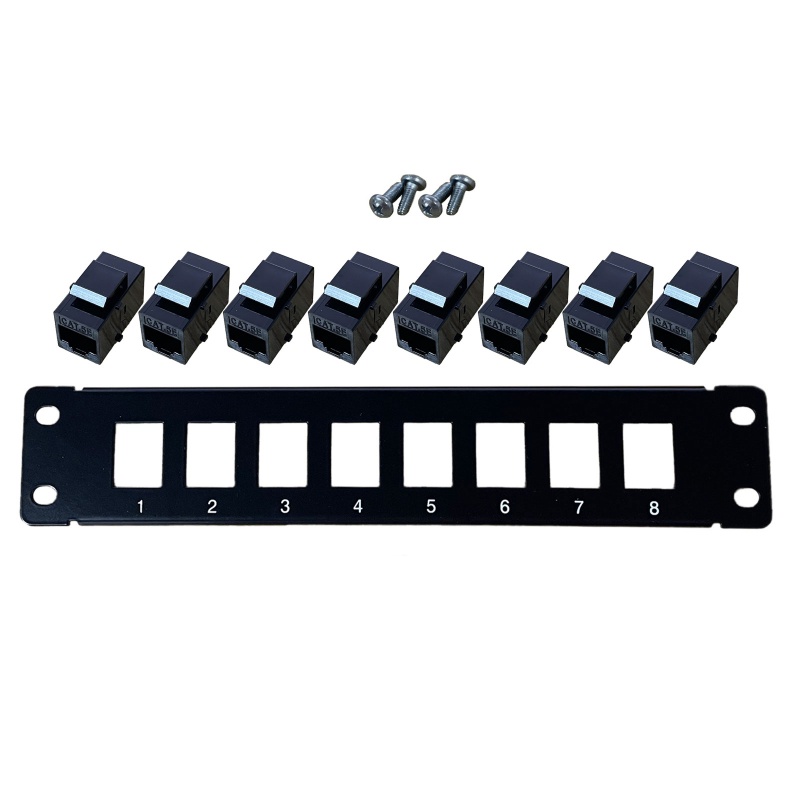 Bảng Mạch NAMA Patch 8 Cổng CAT5e Với Đá Inline Keystone 10G Pass-Throu