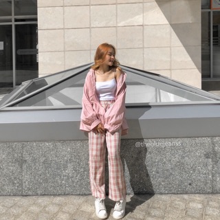 Quần Suông Kẻ Caro Full Size M/L/XL