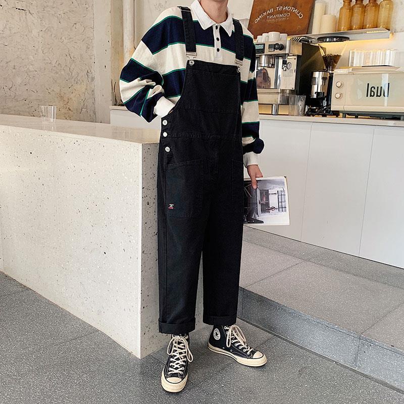 Quần Yếm Một Mảnh Ống Rộng Phong Cách hip hop Nhật Bản Dành Cho Nam