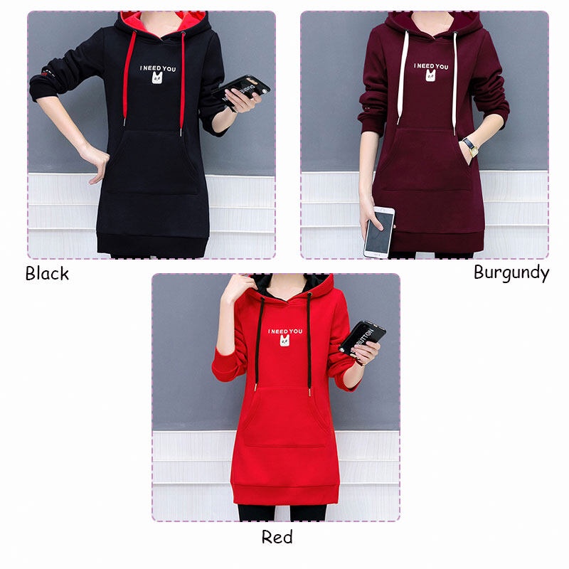 Áo hoodie YEYA dáng rộng thêu chữ phong cách Hàn Quốc thời trang cho nữ