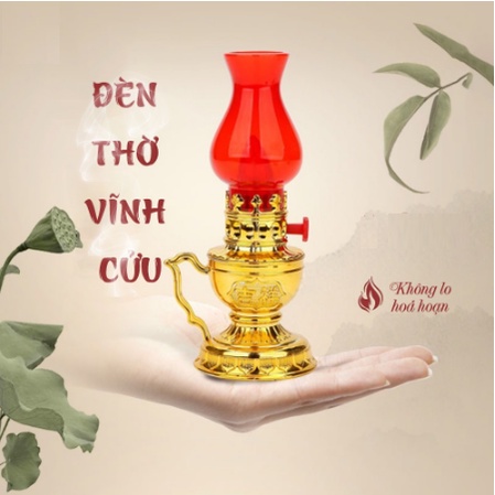 Đèn thờ LED vĩnh cửu, cắm điện, thiết kế cổ kính, hài hoà, cân đối, tăng phần trang nghiêm nơi thờ tự