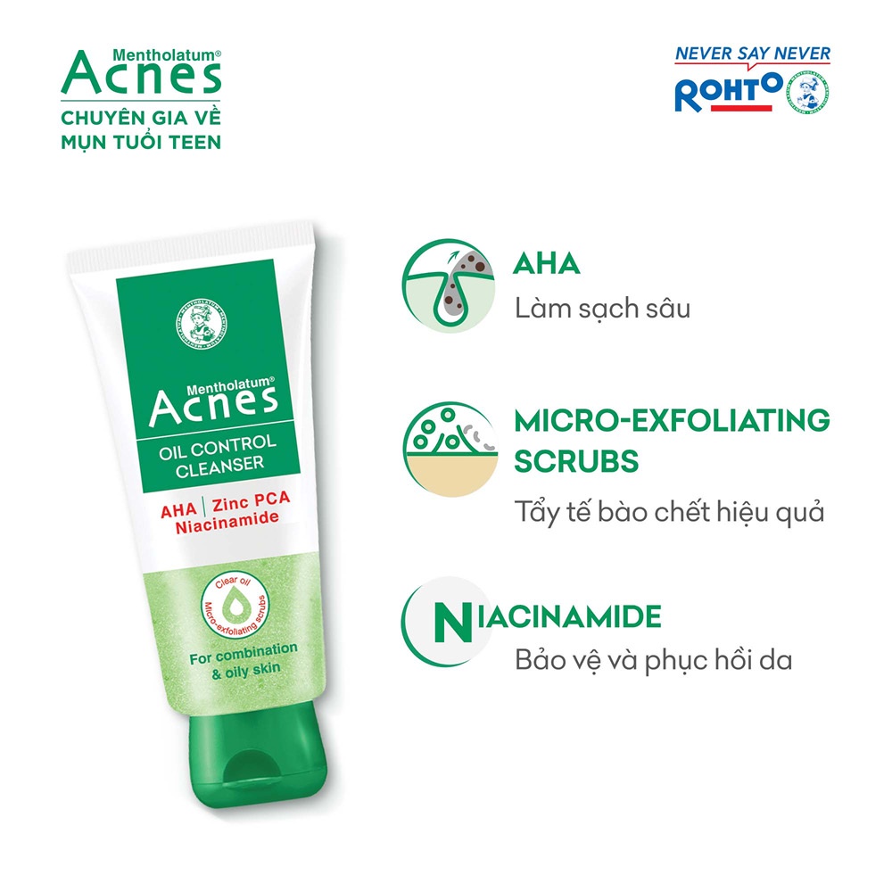 Gel rửa mặt kiểm soát nhờn ngăn ngừa mụn Acnes Oil Control Cleanser 100g