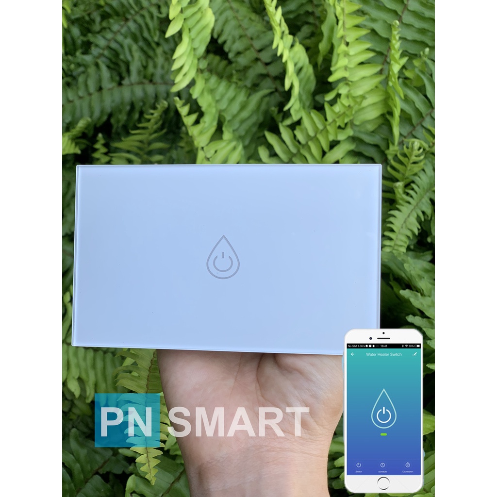 Công Tắc Thông Minh Wifi Tuya Dùng cho Bình Nóng Lạnh 20A - nằm ngang