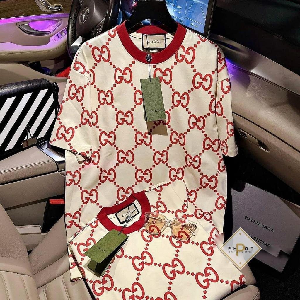 Áo thun Nam Nữ GG toàn thân, chất cotton Form rộng Unisex, sẵn hàng đủ size từ 38-65kg