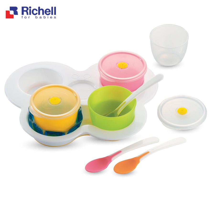 Bộ Ăn Dặm Khởi Đầu Cho Bé LO RICHELL Chất Liệu Nhựa PP Và TPE Cao Cấp, An Toàn, Bền Nhẹ RC21181
