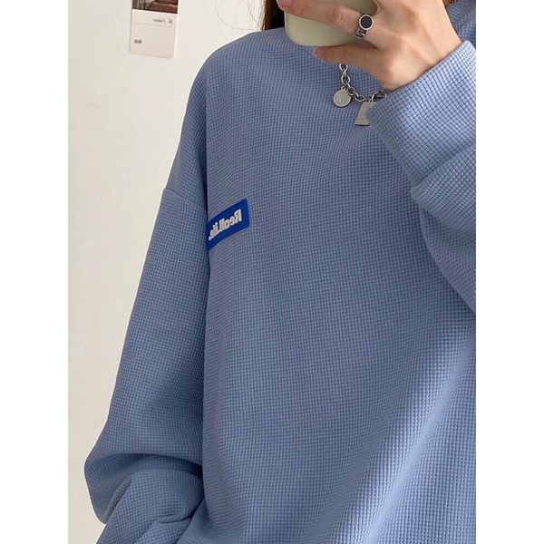 Áo sweater tăm xanh logo chất xốp mịn