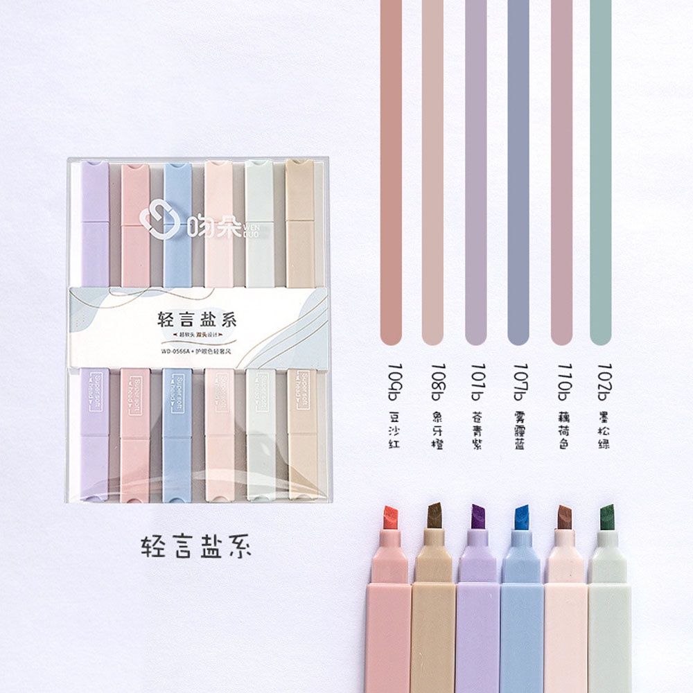Set 6 bút dạ quang highlight dùng để đánh dấu dành cho học sinh