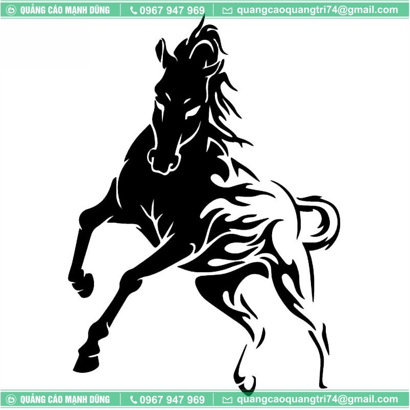 Tem trang trí xe tải hình ngựa Bạch Mã kt :20x20cm