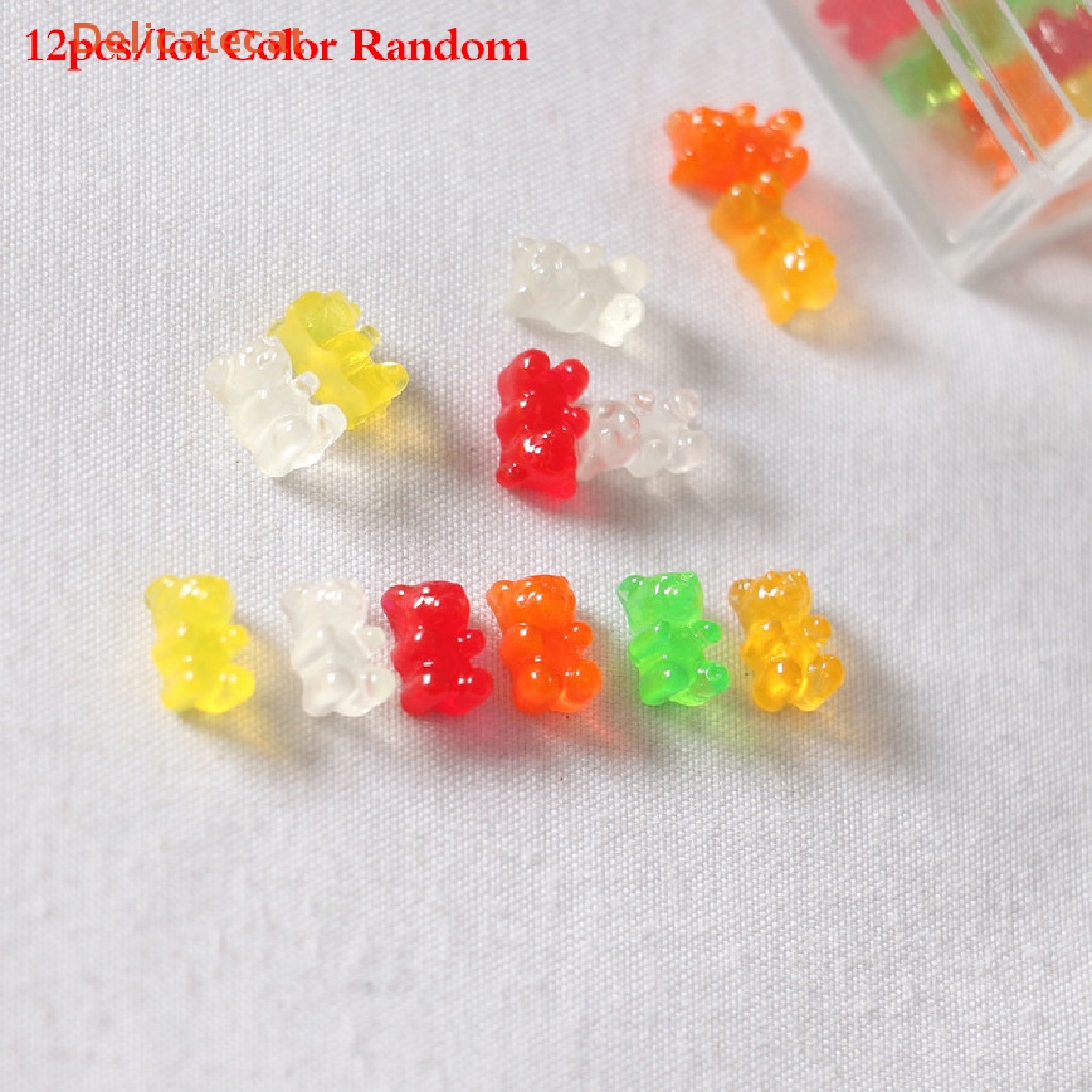 Bộ 12 Mô Hình Gấu Nhựa Resin Nhiều Màu Sắc Trang Trí Nhà Búp Bê