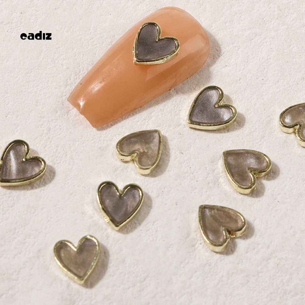 CADI 10Pcs Nail Charms 3D Love Heart Style DIY Nail Ornaments Exquisite Shape