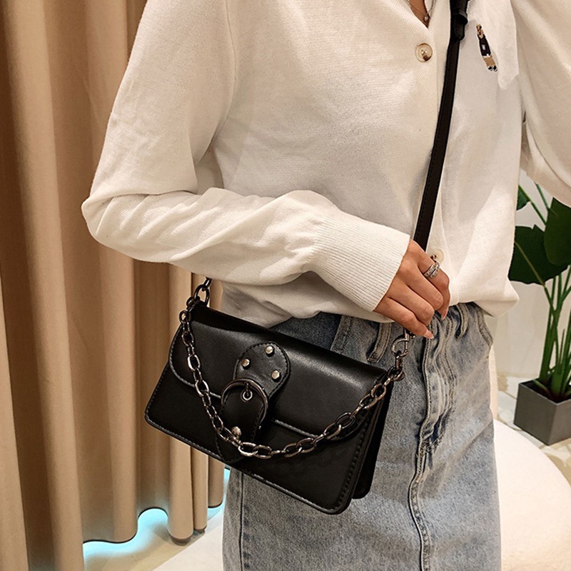 Túi Xách Dáng Vuông Nhỏ Màu Sắc Tương Phản Thời Trang Cao Cấp Cho Nữ