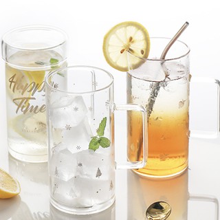 [Mã SKAMLTSM9 giảm 10% đơn 99K] Ly thuỷ tinh cao cấp thiết kế dung tích lớn gồm ống hút và miếng kê cốc
