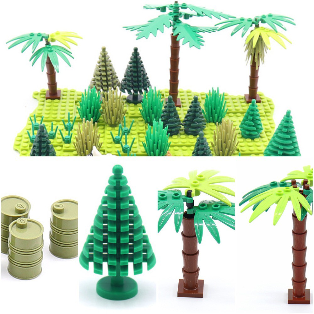 Đồ chơi lắp ráp lego clone - phụ kiện lego - chủ đề cây cối, cứu hộ, thùng, hàng rào ( tương thích với lego )