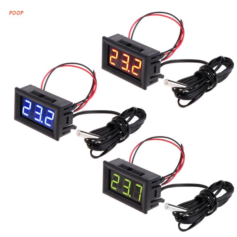 Bảng Hiển Thị Nhiệt Độ Màn Hình Led Kỹ Thuật Số Poop - 50~110 C Dc 12v Cho Xe Hơi