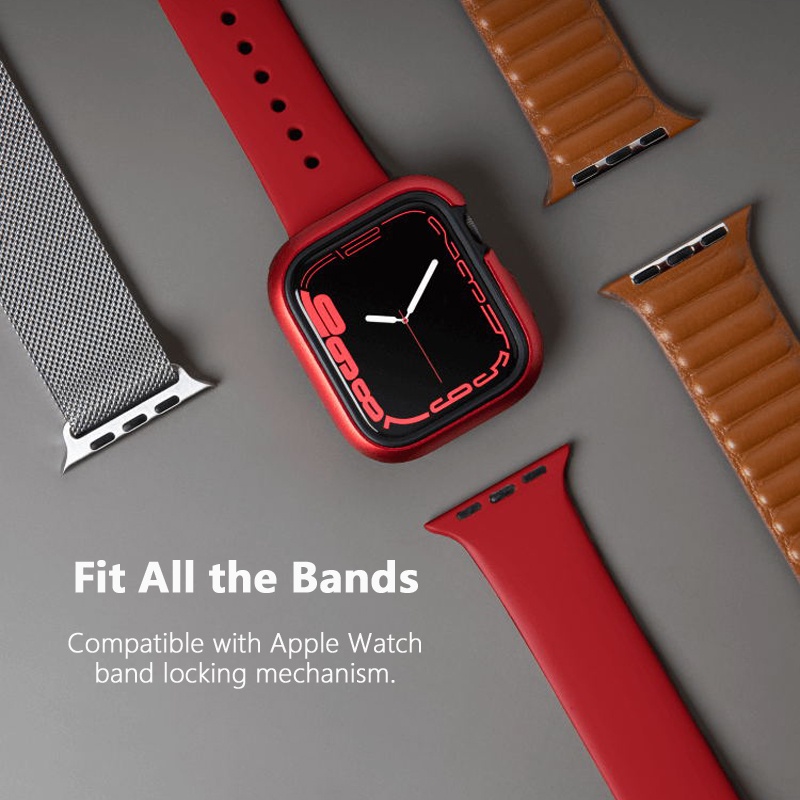 Vỏ Hợp Kim Nhôm + TPU 2 Trong 1 Bảo Vệ Cho Apple Watch Series 7 41MM / 45MM Sự Bảo Vệ