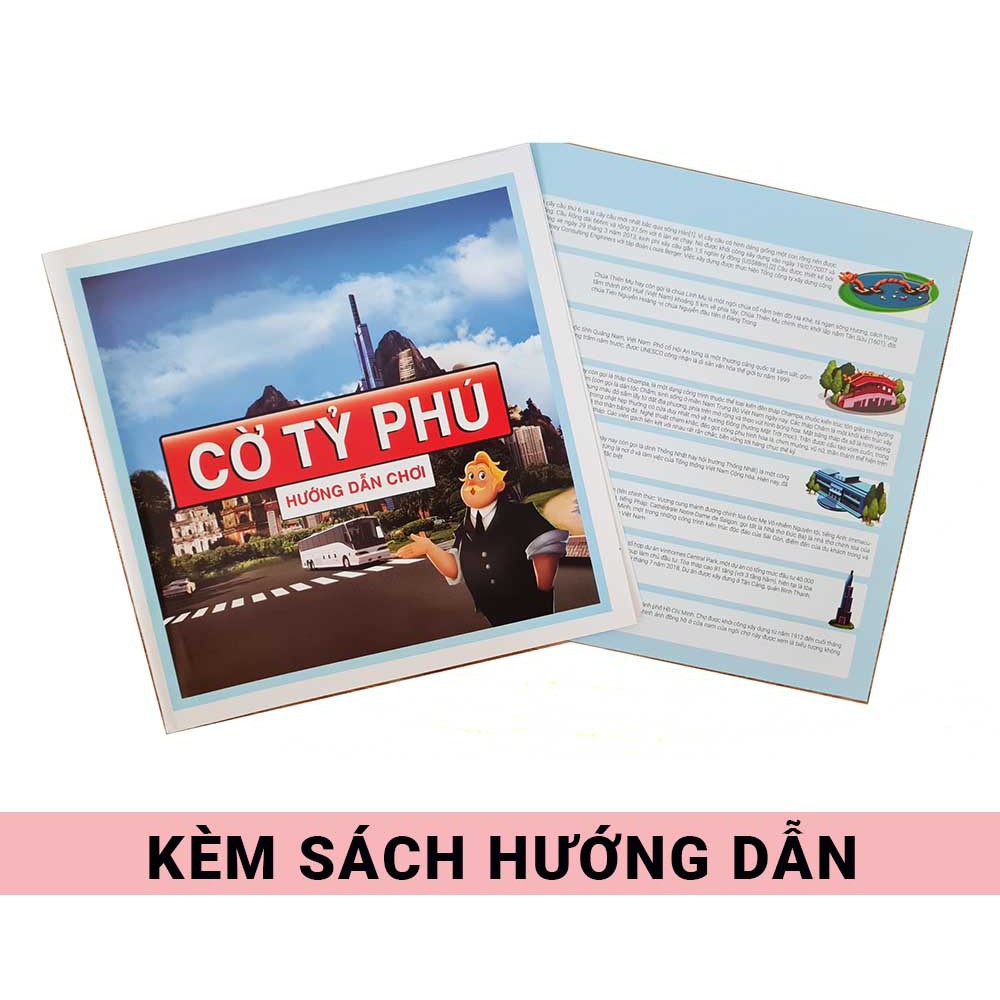 Cờ tỷ phú Monopoly Việt hoá tiếng Việt cỡ lớn giá rẻ, tiền Việt polime trò chơi gia đình học làm giàu