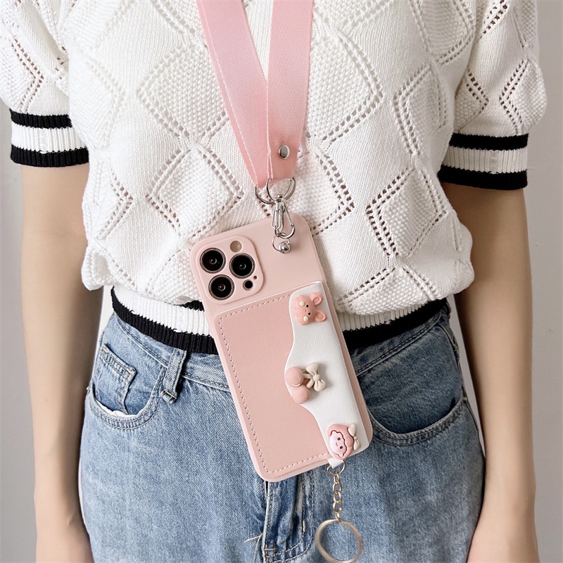 Ốp Điện Thoại Da Kèm Ví Và Dây Đeo Cho Iphone 7plus x xsmax 11 11promax 12 12pro 12promax 13 13promax