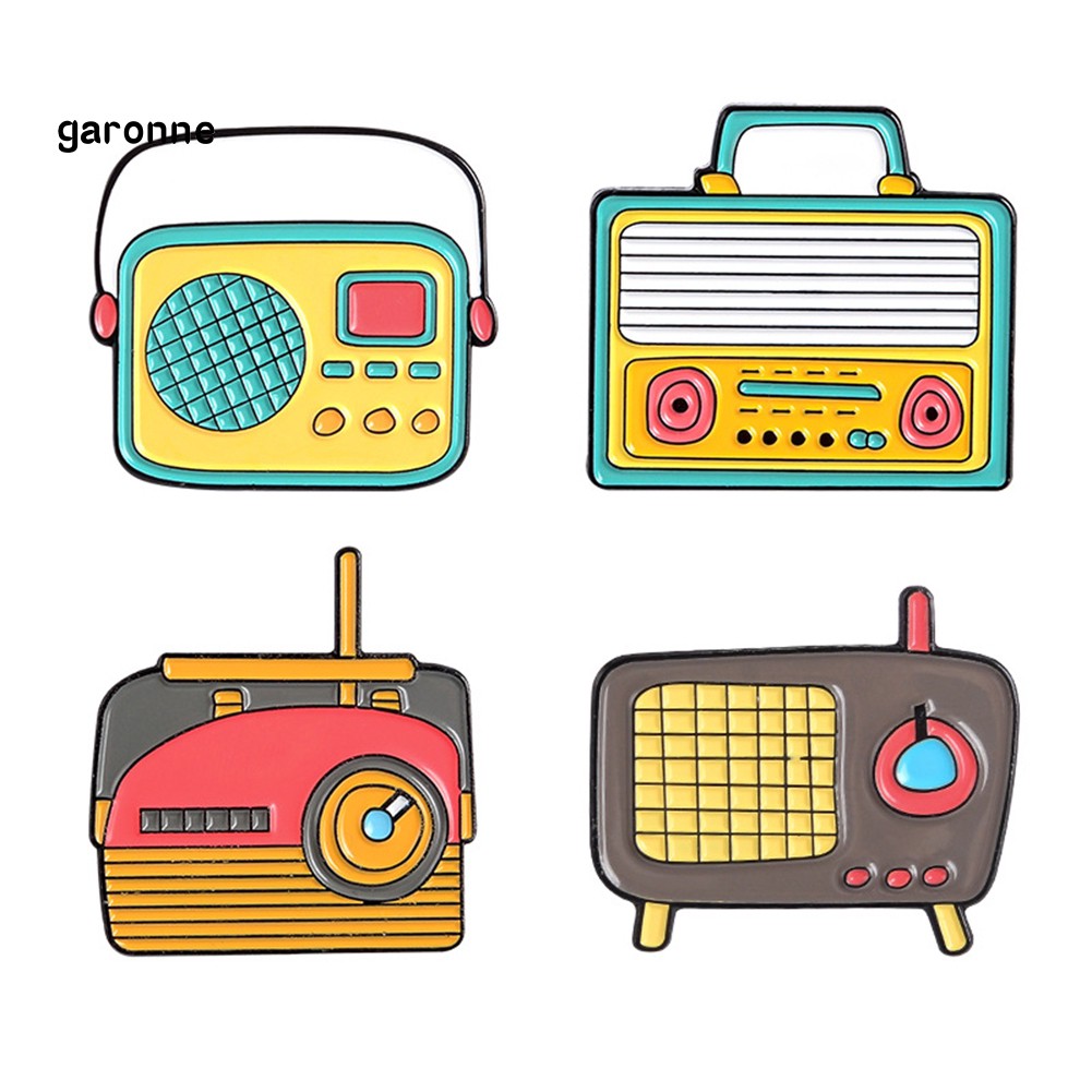 Ghim cài áo họa tiết radio đáng yêu thời trang