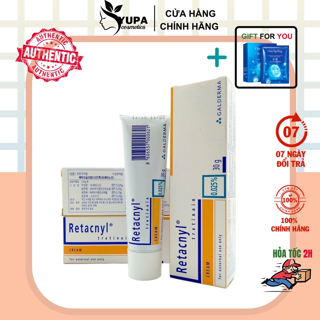 Tretinoin Retacnyl Cream 0,025%, 0.05% [Date mới]- Kem hỗ trợ giảm mụn trẻ hóa da- YUPA.STORE