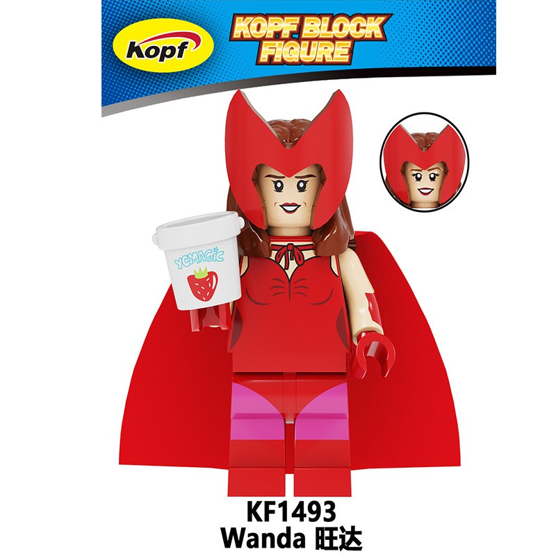 Minifigures Các Mẫu Nhân Vật Marvel DC MCU Vision Wanda Mẫu Mới Ra Siêu Đẹp KF6134