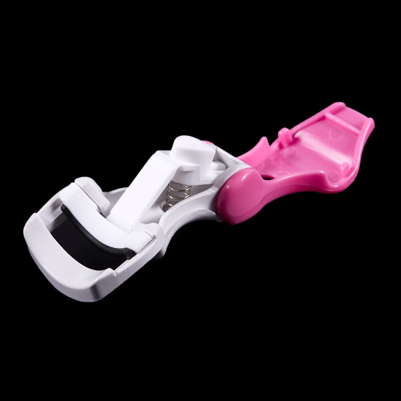 Women Cosmetic Tool Foldable White Pink Plastic Eyelash Curler